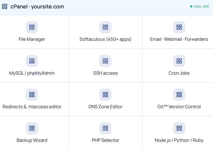 Cpanel Dashbord